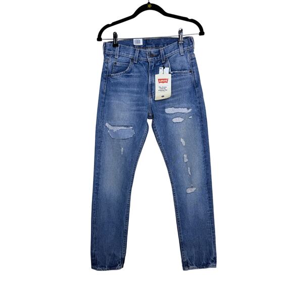 NEW Levi’s 505C Jeans Distressed Denim Orange Tab $158 - Picture 2 of 6